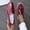 Red, variant on KIJBLAE Women's Vintage Solid Slip On Loafers, Retro Low Cut Lazy Soft Sole Moccasin Casual Flat Shoes Red 40