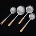 thumbnail image 4 of Utensilios de cocina de acero inoxidable, 3 piezas, mango alargado con clip para troncos, práctico colador tipo zapatilla para sopa, pala para pescado pastel, 4 of 5