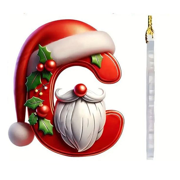 Ruifaya Adornos de letras navideñas, colgante de árbol de Navidad de 26 letras, adornos de Navidad rojos de la A a la Z, letras decorativas colgantes del alfabeto navideño para árbol de Navidad, ado