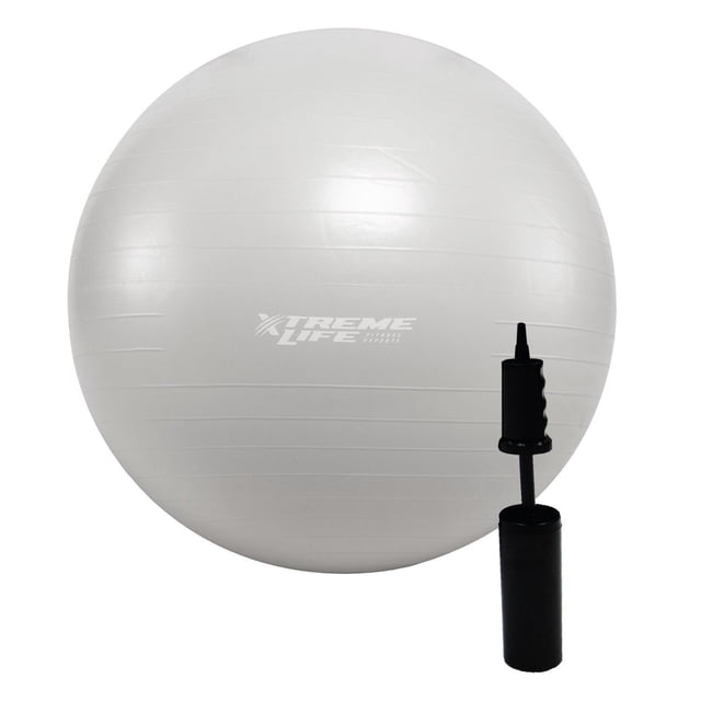 Pelota Pilates Xtreme Life Gym Profesional 75cm plateado Hasta 300 Kilos