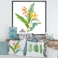 thumbnail image 2 of Green Leaves With Tropical Yellow Flowers I 30 in x 30 in Framed Painting Canvas Art Print, by Designart, 2 of 5