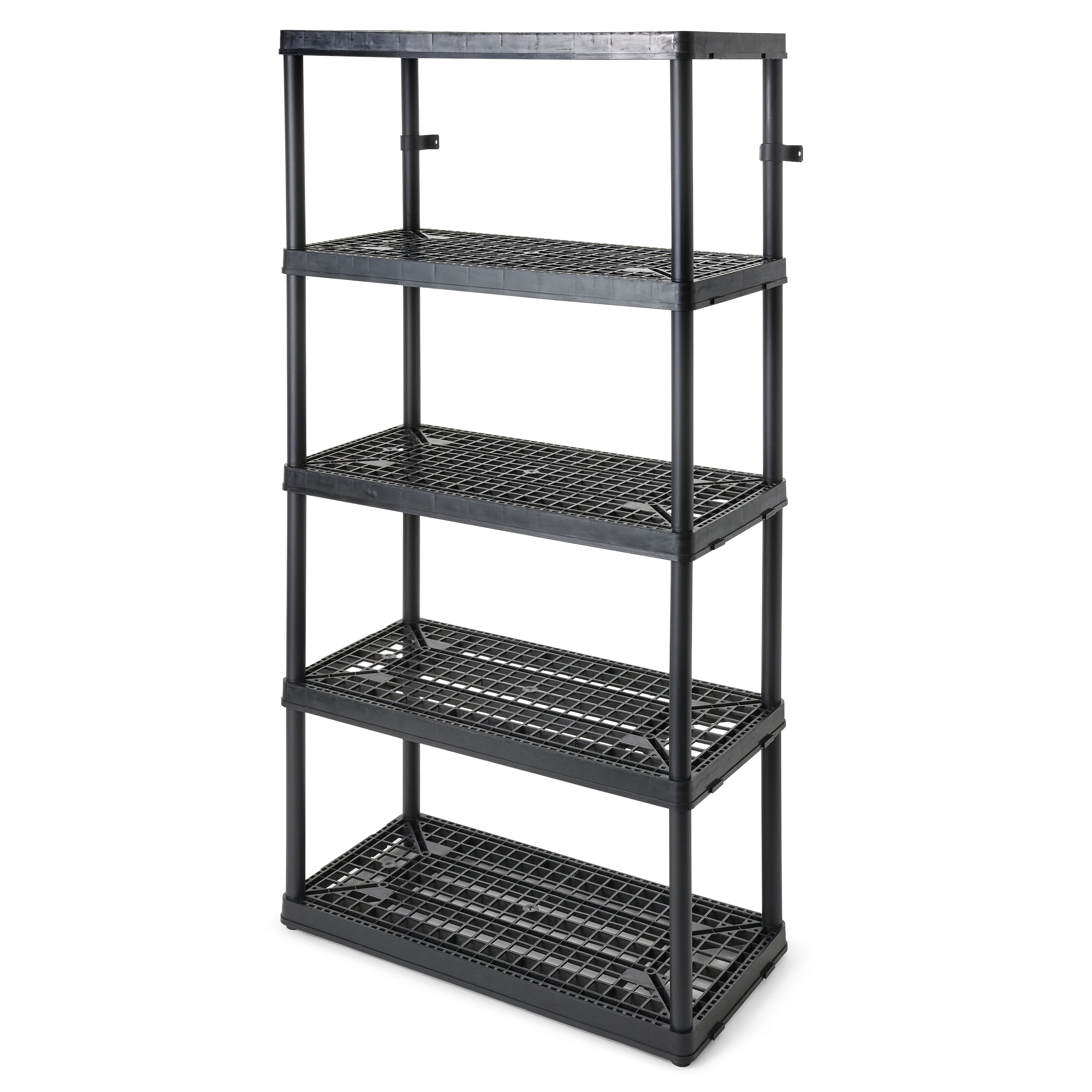 Gracious Living 5 Shelf Tier Light Duty Garage Storage Shelf, Black (3 Pack)