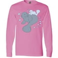 thumbnail image 3 of Inktastic Cute Manatees with Bubbles Long Sleeve T-Shirt, 3 of 5