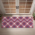thumbnail image 2 of Red Blue White Star Plaid Checkered Pattern Door Rugs,Washable Non Slip Door Mats Indoor,Decorative Door Mats,Entry Mat Indoor for Entrance,Bedroom,Kitchen,Bathroom,16"x47", 2 of 6