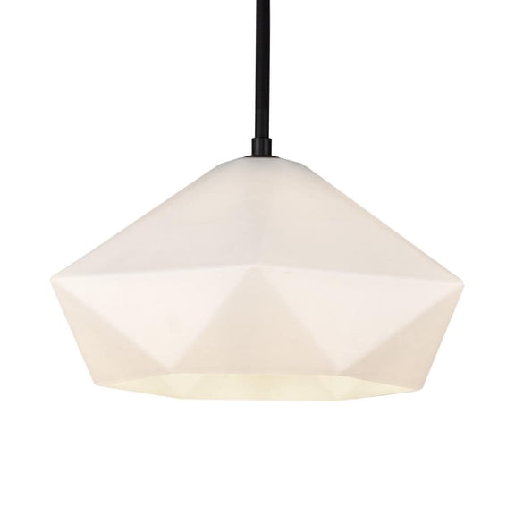 Alora Lighting Pd424514 Krysta 12" Wide Pendant - Matte Black / Opal Glass