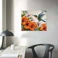 thumbnail image 3 of Nawypu  Bird Painting Art Prints Abstract Hummingbird with Hawaii Hibiscus Flower Canvas Wall Art Orange Poster Picture with Frame Modern Home Living Room Wall Decor, 3 of 4