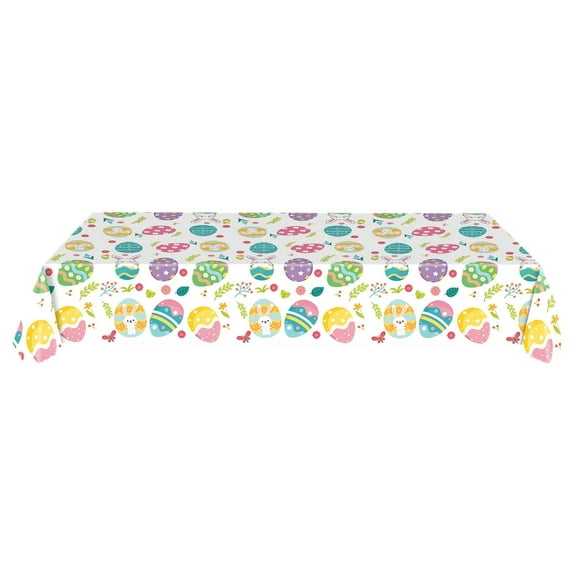 HBBKVI Easter Bunny Tablecloth 54 × 108 Inch, Exquisite Easter Themed Tablecloth for Holiday Party Picnic, Dining Room Kitchen Table Decorations