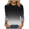 thumbnail image 2 of FNFYFH Womens Plus Size 3/4 Sleeve Tops Gradient Crew Neck T-shirt Loose Fit Summer Tee Tunic Top, 2 of 7