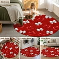 thumbnail image 6 of Red and White Bow Washable Round Area Rug 6 ft, Cute Bowknot Kawaii Style Ribbon Modern, Soft Non Slip Rugs Stain Repellent Indoor Felt Carpet for Living Dining Room Bedroom Home Office, 6 of 9