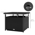thumbnail image 3 of Outsunny Outdoor Rattan Patio Coffee Table with Umbrella Hole, Black, 3 of 10