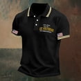 thumbnail image 4 of Men's U.S. Veteran 250th Anniversary Polo Shirt, Patriotic Embroidery with American Flag Patch Short Sleeve, 4 of 5