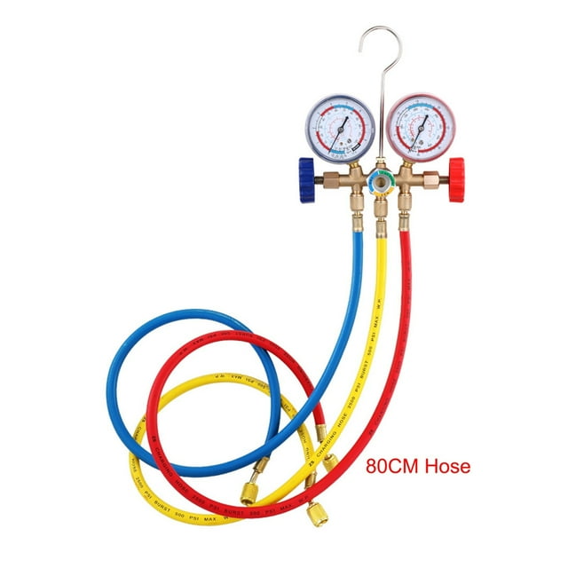 R134a 3 Way AC Diagnostic Manifold Gauge Set For Freon Charging, Fits R12 R22 R-404A R-134a Refrigeration Manifold Gauge Air ,Easy to Install