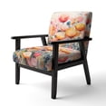 thumbnail image 3 of Designart "Coral Whimsical botanic Wilds II" Coral Abstract Upholstered Accent Chair - Modern Arm Chair For Living Room, 3 of 5