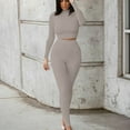 thumbnail image 2 of UPPADA Womens 2 Piece Sets Dressy Lounge Sets Two Piece Summer Casual Jogger Workout Outfits Long Sleeve Tops Long Pant Sweat Suit Leggings Set Gray,XXL, 2 of 6