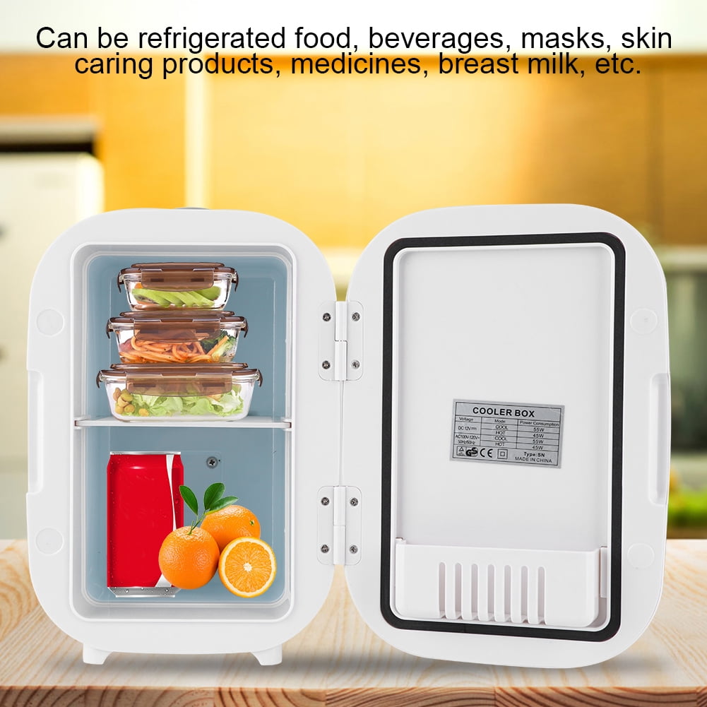 DEMULLER Mini Fridge with Freezer Compact Retro Refrigerator Dual Door  White-YX-100 19inch Wide 