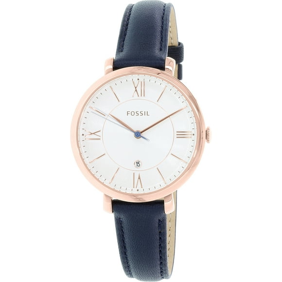 Fossil Femme Jacqueline ES3843 Cuir Bleu Montre de Mode à Quartz Japonais