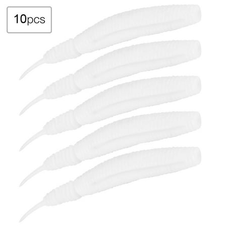 Powodzenia 10pcs Artificial Insect Pupae Worm LifE like Soft Lure Outdoor Fishing Baits(White)