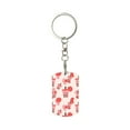 thumbnail image 2 of Uemuo Boba Milk Tea Pattern Rectangular Metal Keychain - Durable, Stylish, and Personalized Key Ring for Men and Women,Engraved Keychain,Gift Slim Sturdy Keychain, 2 of 7
