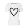 thumbnail image 4 of Hyknon Hauts pour Femmes Été Mode Imprimé Amour Décontracté Manches Courtes Chandail-Over Doux Polyvalent pour Sortir, 4 of 4
