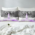 thumbnail image 4 of Erosebridal Glitter Showerhead Sheet Set Twin,Dreamy Princess Bedding Sets Twin Size,Purple Grey Twin Sheet Sets,Lightweight Bling Bedroom Decoration,3pcs, 4 of 7