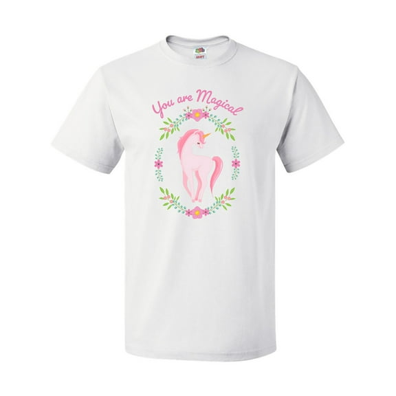 Inktastic You are Magical Pink and White Unicorn with Flowers T-Shirt