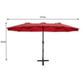 thumbnail image 5 of Abble 15x9 ft. Large Double Sided Rectangular Market Umbrella with Crank - Red, 5 of 6
