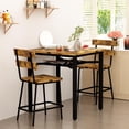 thumbnail image 5 of LinkRomat Counter Height Kitchen Table Set with 2 Bar Stools, Modern Bar Table with Storage Shelf, Compact Dining Table Set for Small Space,Dining Room, Apartment, Rustic Brown, 5 of 9