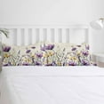 thumbnail image 5 of Spring Floral Full Size Comforter Set, Purple Yellow Flower Leaves Retro Letter Soft Bedding for All Seasons, 4 Pcs Bed Set with 1Comforter (86"x86") ,1 Sheet(80"x116"), 2 Pillowcases (19"x29"), 5 of 7