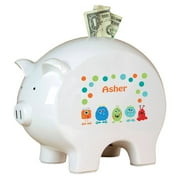 My Bambino Asymmetrical Pig Piggy Banks & Money Jars White/Blue