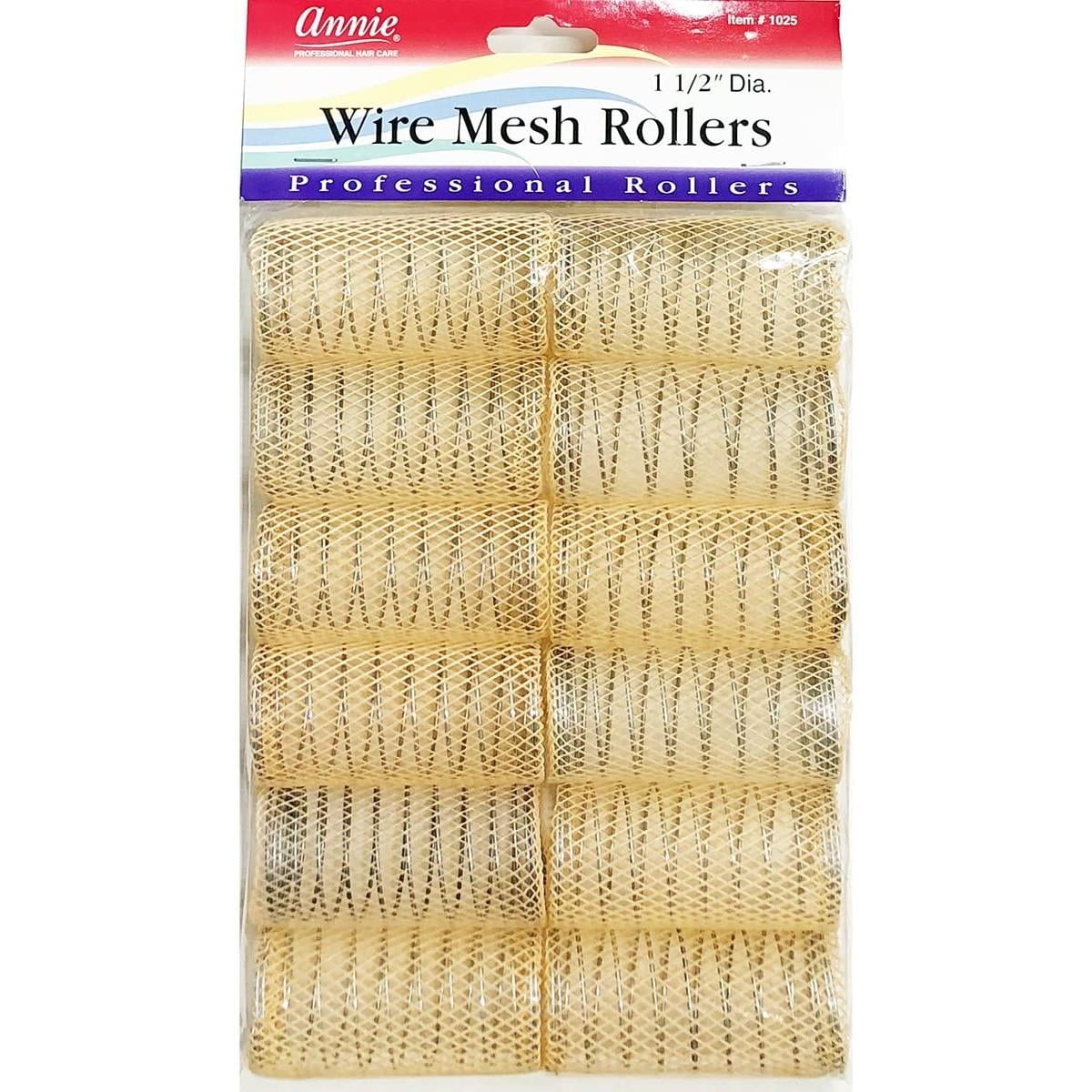 Annie 1 1/2" Xl Wire Mesh Hair Rollers, 12/PK, Pack of 1, 3 Packs