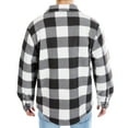 thumbnail image 3 of Men's Smith's Workwear Sherpa-Lined Plaid Microfleece Shirt Jacket Color: White Black Size: XXL, 3 of 5