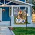 thumbnail image 7 of SKYSONIC French Bulldog Dog Wearing Costume Chicken Hat Double-Sided Printed Garden House Sports Flag 12x18in Polyester Decorative Flags for Courtyard Garden Flowerpot, 7 of 7