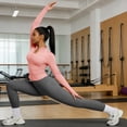 thumbnail image 6 of YHCY 2PC Womens Stretchy Yoga Matching Set Zip Up Long Sleeve Thumbhole Jacket Matching Elastic Waist Tummy Control Leggings Elegant Casual Soft Activewear Athletic Workout Clothes Rose Gold Xl, 6 of 9