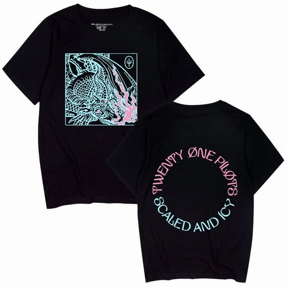 MAECKYRR Twenty One Pilots Casual Cotton T-shirt Sheep Pattern Fun Rock Hip-Hop Classic Comfortable T-shirt Short Sleeve Shirt Top