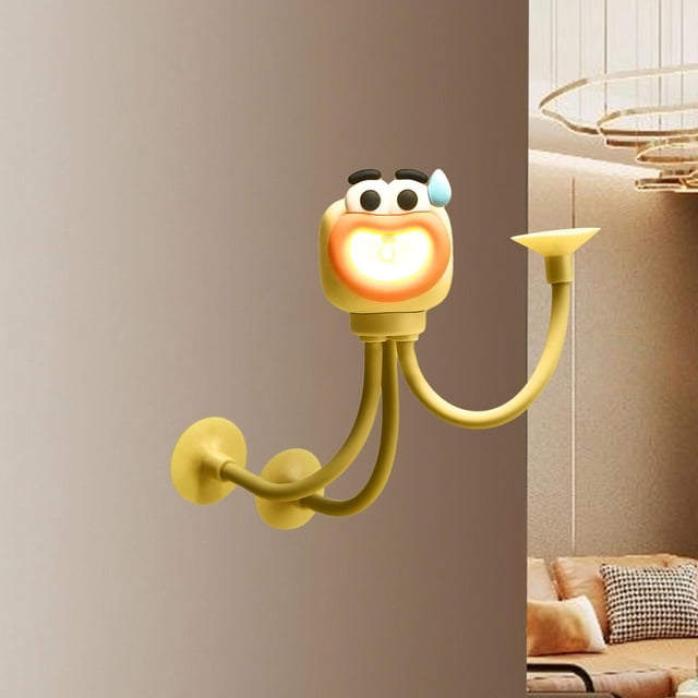Forma cambiante Funny Sportsman Night Light Bundside Lámpara Ambient Nightlight Forma de bricolaje lindo para el dormitorio de la puerta gabinete Amarillo