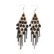 thumbnail image 5 of Pendientes con cuentas de borla de aleación de cristal sintético, aretes largos con flecos colgantes negros, regalo para mujer, 5 of 8
