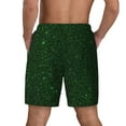 thumbnail image 2 of Lsque Mens Swim Trunks Emerald Green Sparkling Pattern - Bathing Suit Compression Liner - Beach Swim Shorts Swimwear - (S-3XL) - Stretch Quick Dry -3X-Large, 2 of 9