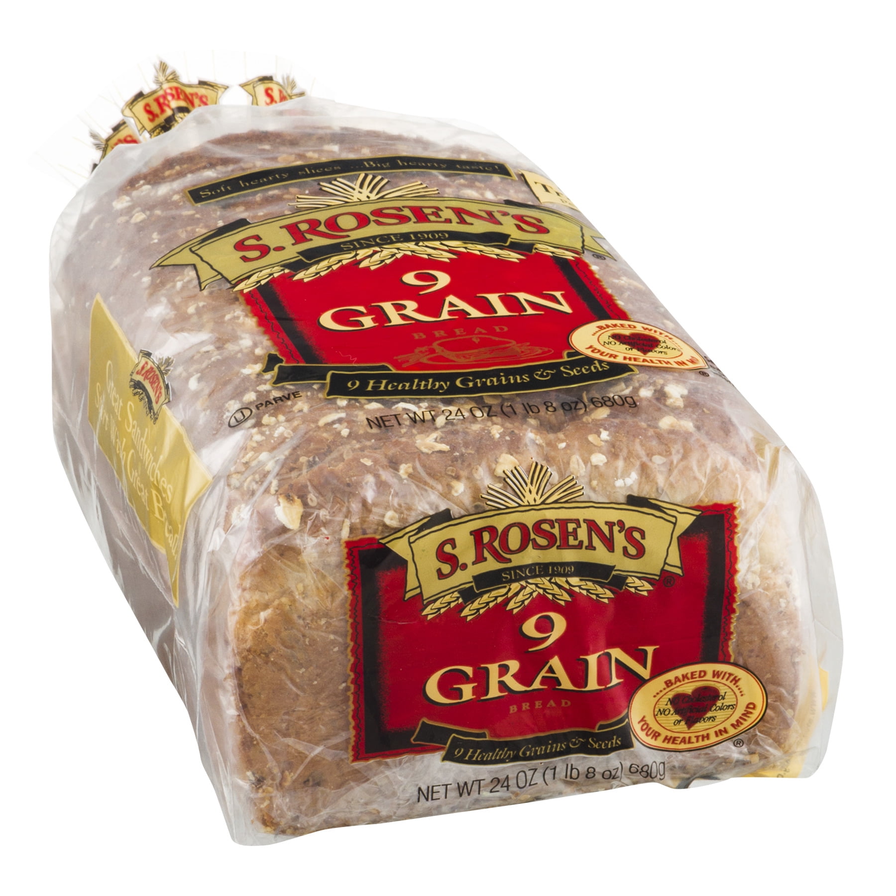 S. Rosen's 9 Grain Wheat Sliced Bread, 24 oz. Fresh Bread Loaf
