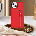 thumbnail image 3 of SaniMore Case for iPhone 14 Plus 6.7" 2022 with Card Slots, PU Leather Zipper Wallet Crossbody Lanyard Flip Kickstand Full-body Protective Retro Shockproof Cover for Girls Women, Red, 3 of 14