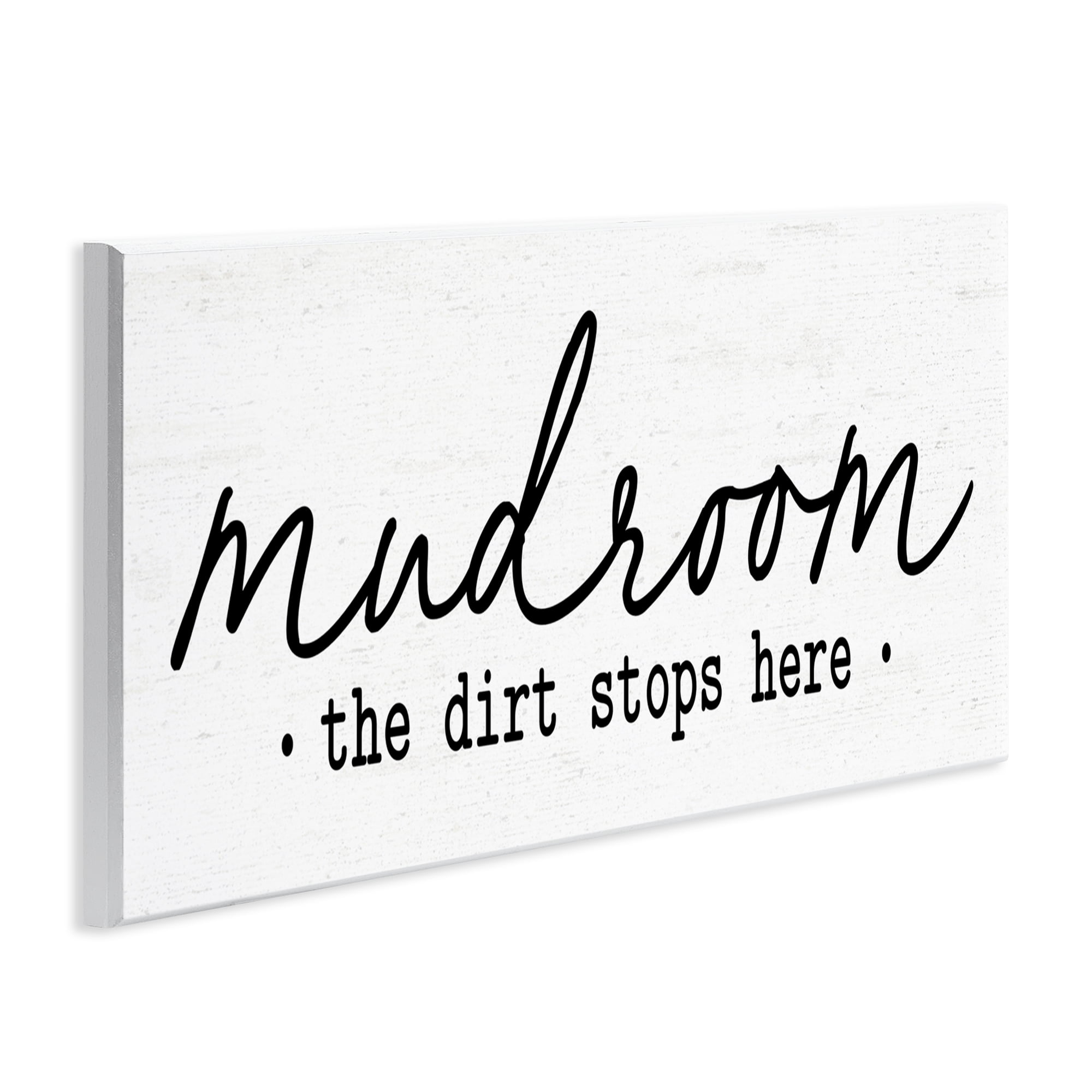 Mudroom Script Dirt Stops Here Wall Plaque Art, design by Lettered and Lined