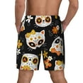thumbnail image 4 of Balery Cat Skulls and Flowers Mens Swim Trunks Swim Shorts for Men Quick Dry Inseam Beach Shorts with Compression Liner Pocket-Medium, 4 of 9