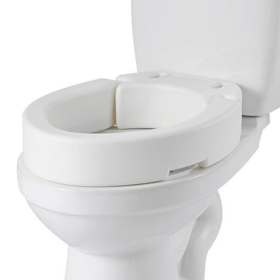 KFFKFF Raised Toilet Seat with 300 lbs Capacity, 3.5-Inch Height Increase, Enlarged Opening for Seniors, Adults, and Individuals with Disabilities, Compatible with Elongated Bowls
