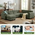 thumbnail image 6 of Bonzy Home Convertible Sectional Sofa Couch for Living Room With Ottoman Green, 6 of 9