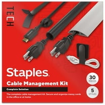 Staples TECH Cable Management Kit Assorted Colors 30/Pack (ST62395)