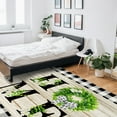 thumbnail image 6 of Area Rugs 2x3 Ft HOME Farmhouse Wreath Black White Plaid Wood Grain Non-Slip Washable Rug Indoor Rug Floor Mats Non Shedding Carpet for Living Room Bedroom Dining Room Home Decor, 6 of 8