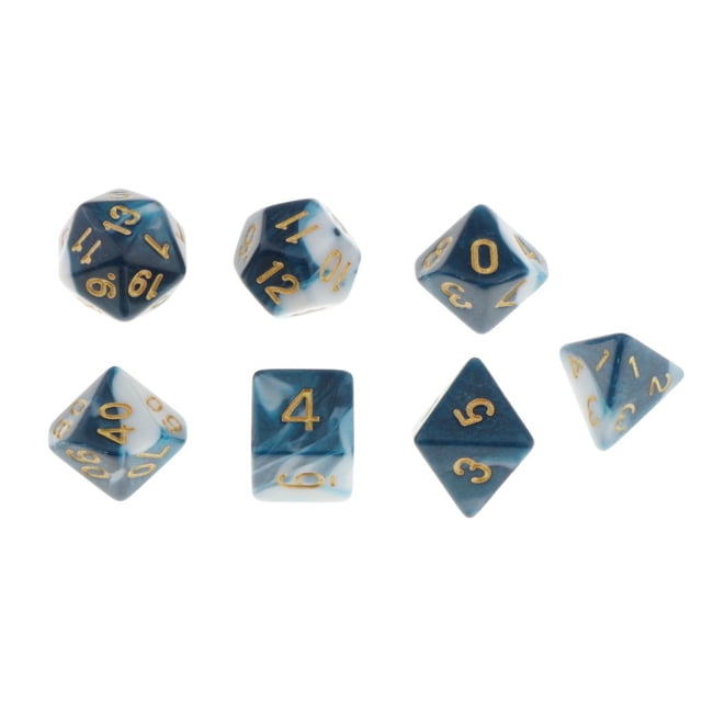 7 Uds poliédrico cielo estrellado dados KTV accesorio matemáticas Zulema Juegos de dados poliédricos