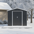 thumbnail image 3 of Jopath 7ft x 4.3ft Outdoor Storage Shed with Metal Foundation, Heavy Duty Metal Shed Garden Tool Shed with Lockable Door for Backyard, Patio Grey, 3 of 9