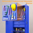 thumbnail image 5 of Fesbos Metal Storage Cabinet with Multifunctional Pegboard, 71" Steel Utility Cabinet with Adjustable Shelves and Doors, Double Lockable Garage Cabinets with 2 Drawer, 5 of 7