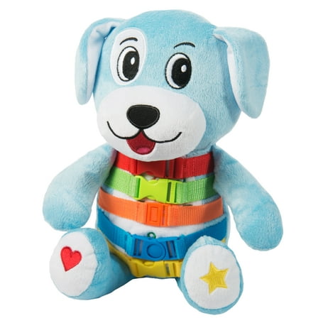Buckle Toy - Barkley Dog - Plush Animal Learning Toy for Toddler ages 1 2 3 4