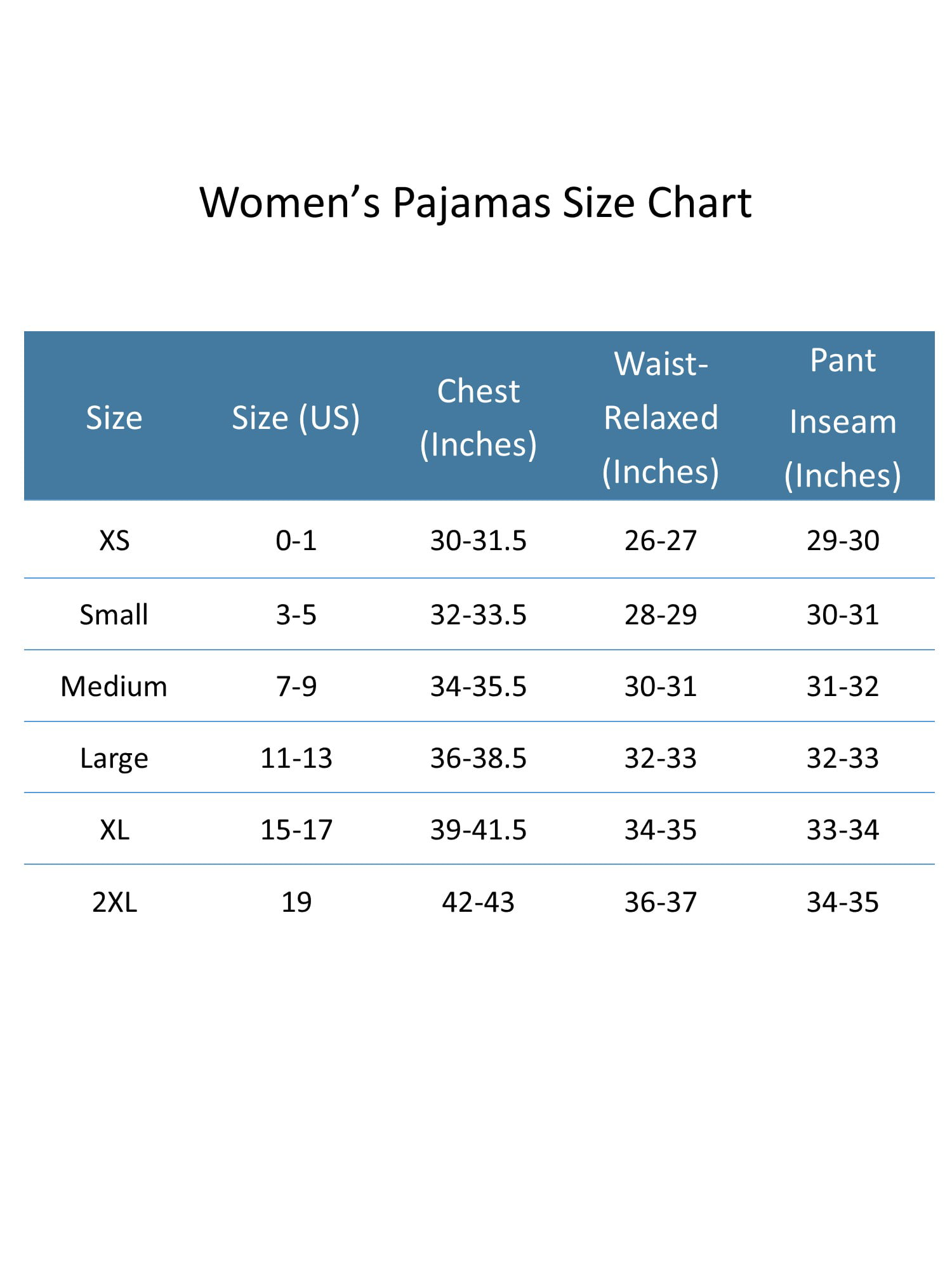 Pj Couture Size Chart